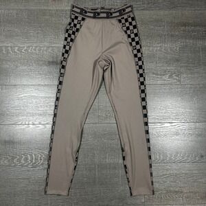 Pink Active Victoria's Secret Taupe Checkerboard Logo Leggings 143789-QB7 Medium